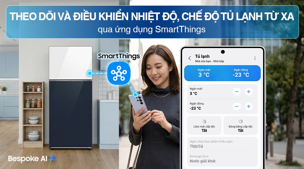 Tủ lạnh Samsung Inverter 460 lít Bespoke RT47CB66868ASV