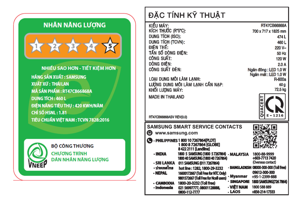 Tủ lạnh Samsung Inverter 460 lít Bespoke RT47CB66868ASV Màu Xanh Navy