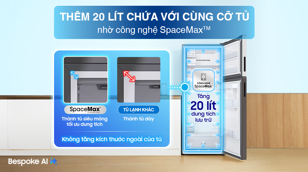 Tủ lạnh Samsung Inverter 406 lít Bespoke RT42CB6784C3SV