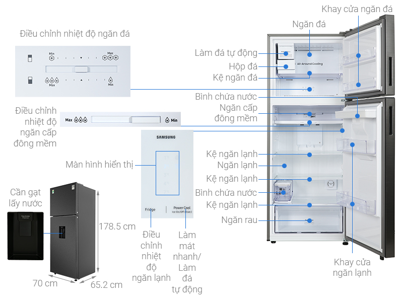 Tủ lạnh Samsung Inverter 406 lít Bespoke RT42CG6584B1SV