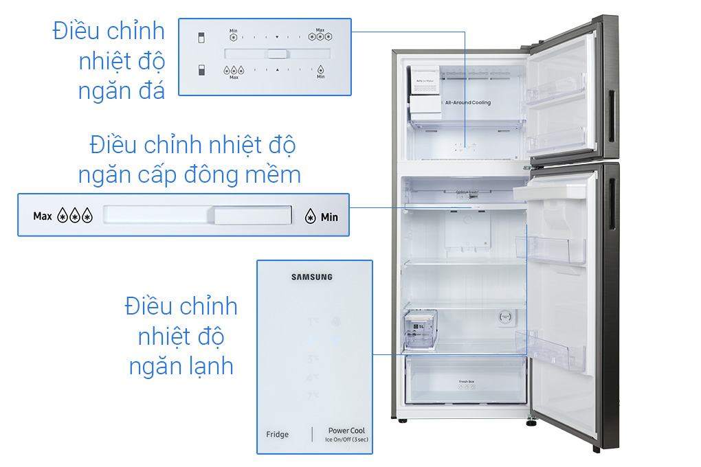 Tủ lạnh Samsung Inverter 406 lít RT42CG6584B1SV Màu Ghi đen