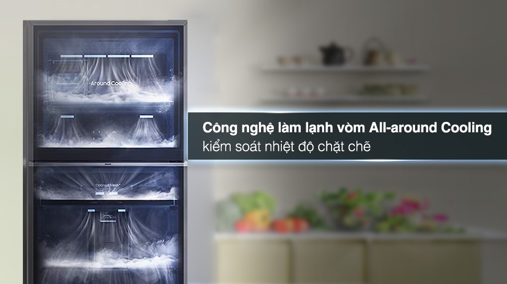 Công nghệ All-around Cooling giúp tránh tình trạng thực phẩm bị đông cứng một phần hoặc hư hỏng do không đủ lạnh