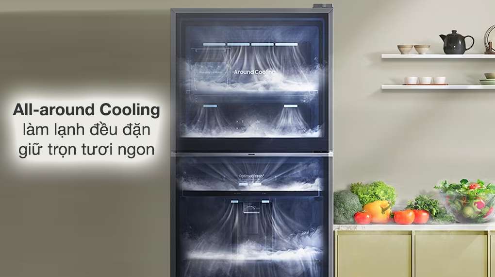 Tủ lạnh Samsung Inverter 382 lít RT38CG6584B1SV - Công nghệ làm lạnh vòm All-around Cooling