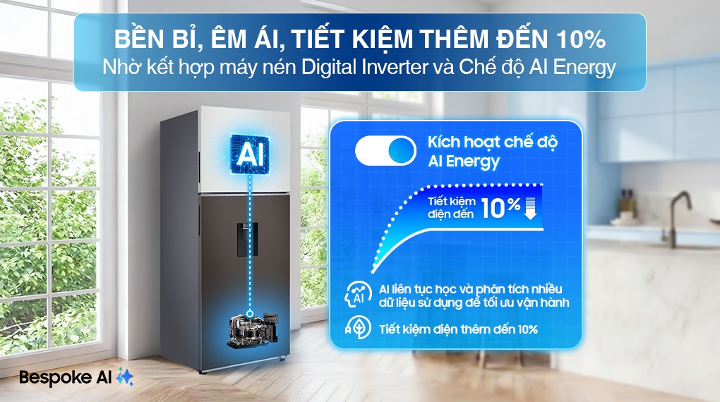 Tủ lạnh Samsung Inverter 382 lít Bespoke RT38CB6784C3SV