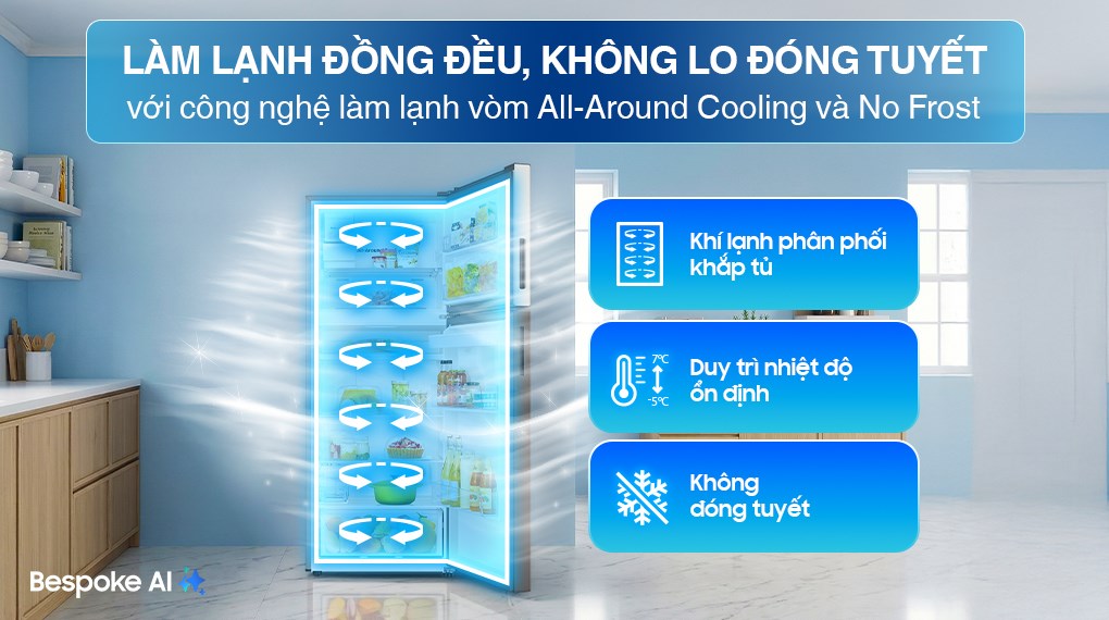 Tủ lạnh Samsung Inverter 382 lít Bespoke RT38CB6784C3SV