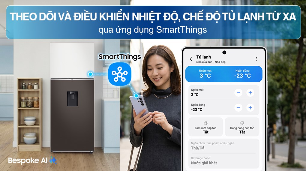 Tủ lạnh Samsung Inverter 382 lít Bespoke RT38CB6784C3SV