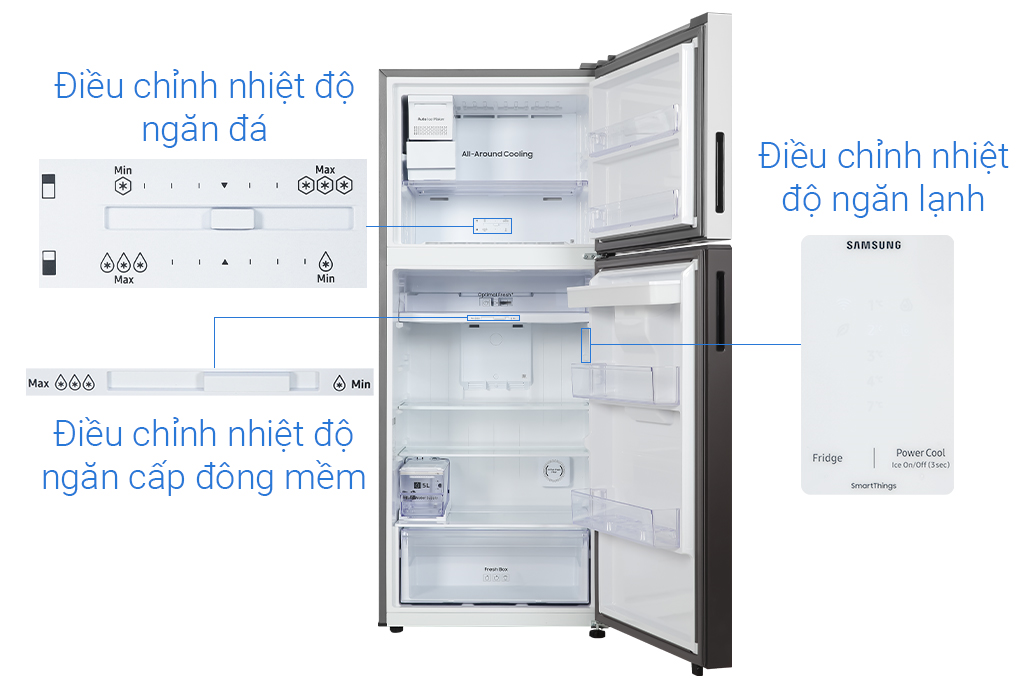 Tủ lạnh Samsung Inverter 382 lít Bespoke RT38CB6784C3SV Màu Trắng - Nâu
