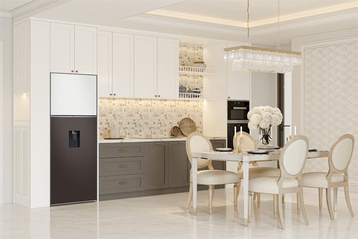 Tủ lạnh Samsung Inverter 382 lít Bespoke RT38CB6784C3SV Màu Trắng - Nâu