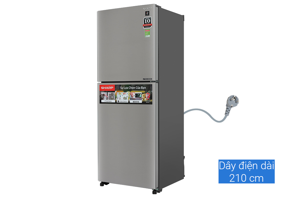 Tủ lạnh Sharp Inverter 330 lít SJ-XP352AE-SL Màu Xám
