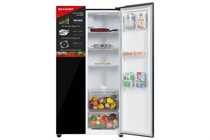Tủ lạnh Sharp Inverter 442 lít Side By Side SJ-SBX440VG-BK Màu Đen