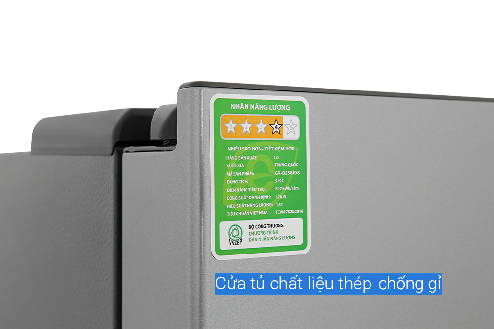 Tủ lạnh LG Inverter 519 lít Side By Side GR-B256JDS Màu Bạc
