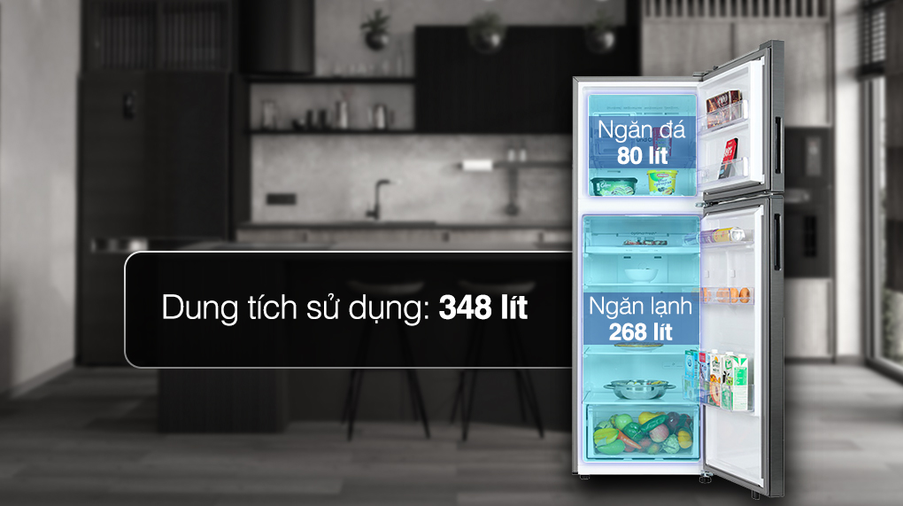 Tủ lạnh Samsung Inverter 348 lít RT35CG5424B1SV - Dung tích sử dụng