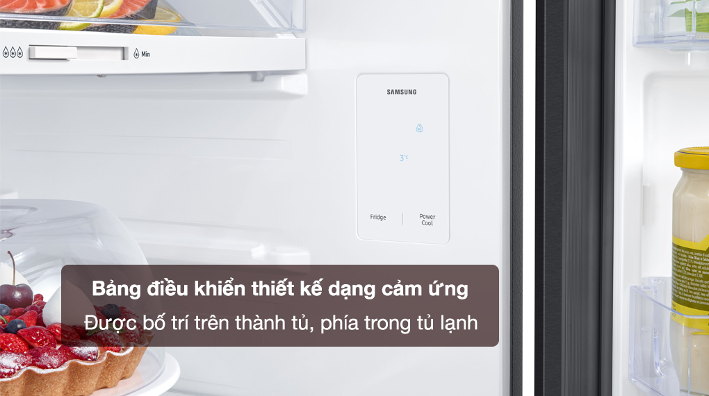 Tủ lạnh Samsung Inverter 348 lít RT35CG5424B1SV - Bảng điều khiển thiết kế dạng cảm ứng, có hiển thị nhiệt độ dễ quan sát và được bố trí bên trong thành tủ