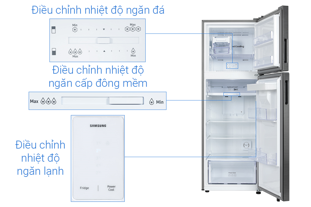 Tủ lạnh Samsung Inverter 345 lít RT35CG5544B1SV Màu Đen