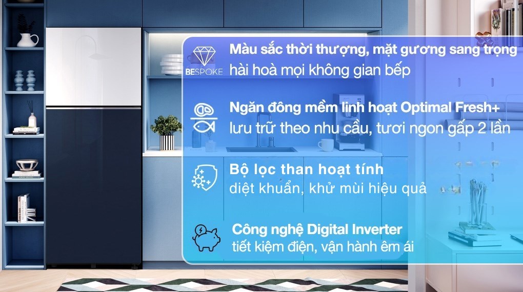 Tủ lạnh Samsung Inverter 305 lít Bespoke RT31CB56248ASV