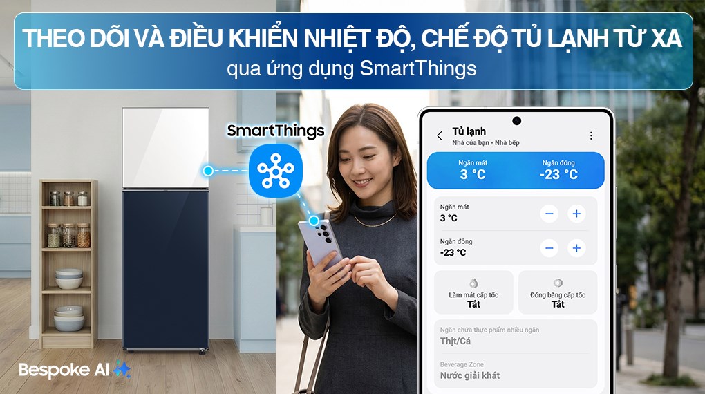 Tủ lạnh Samsung Inverter 305 lít Bespoke RT31CB56248ASV