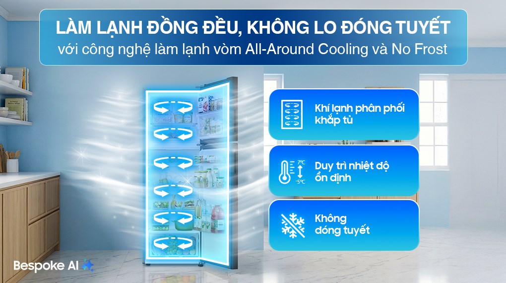 Tủ lạnh Samsung Inverter 305 lít Bespoke RT31CB56248ASV