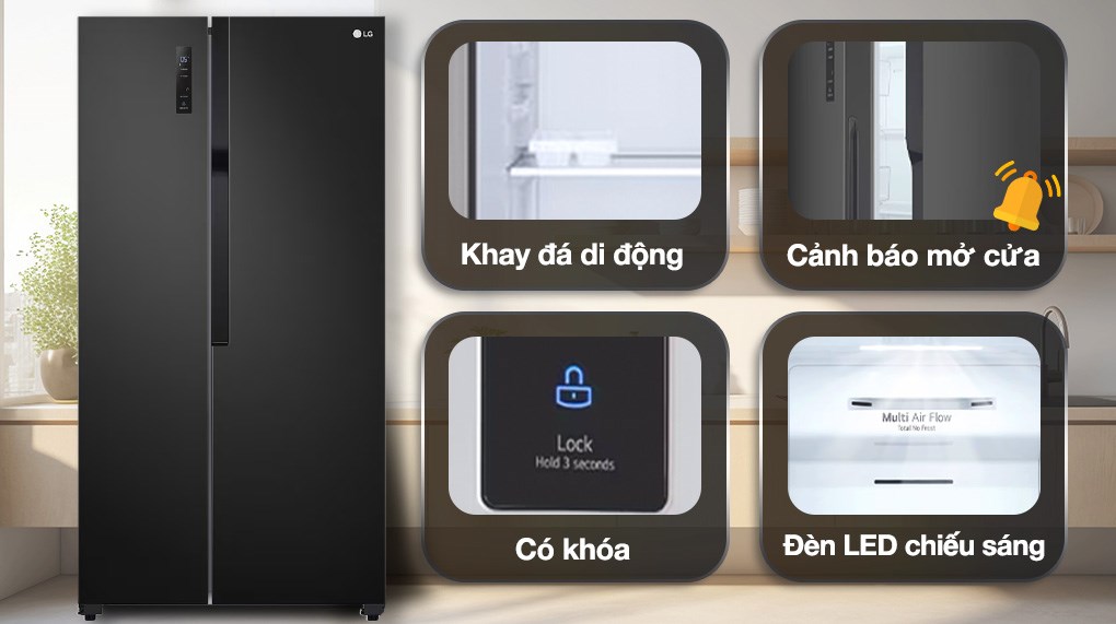 Tủ lạnh LG Inverter 519 lít Side By Side GR-B256BL