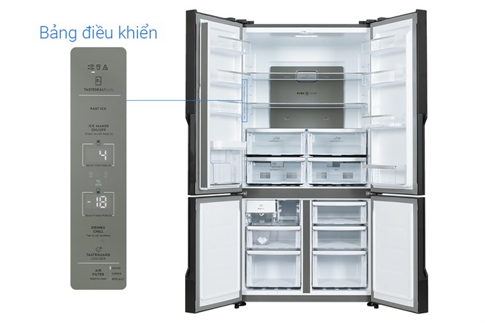 Tủ Lạnh Electrolux Inverter 562 lít Multi Door EQE5660A-B Màu Đen