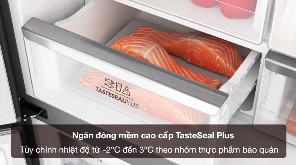 Tủ Lạnh Electrolux Inverter 562 lít EQE5660A-B - Ngăn đông mềm cao cấp TasteSealPlus (-2°C đến 3°C) tùy chỉnh nhiệt độ linh hoạt theo nhóm thực phẩm bảo quản