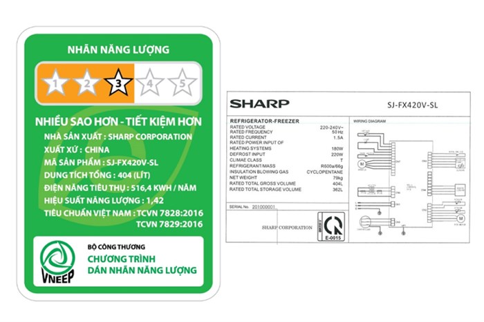 Tủ lạnh Sharp Inverter 362 lít Multi Door SJ-FX420V-SL Màu Bạc Inox