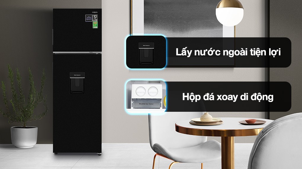 Tủ lạnh Aqua Inverter 279 lít AQR-T300FA(WFB)
