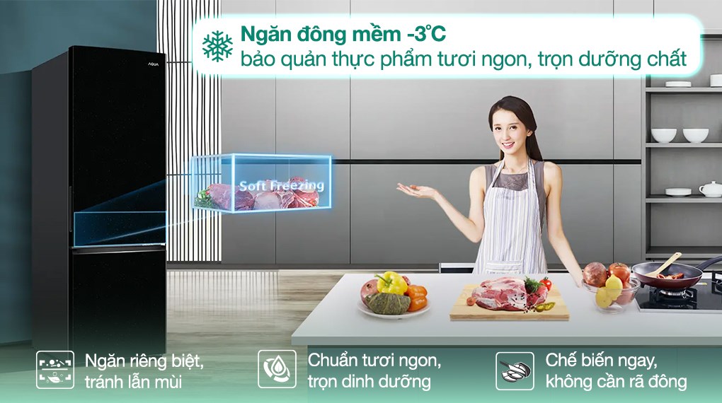 Tủ lạnh Aqua Inverter 260 lít AQR-B310MA(FB)