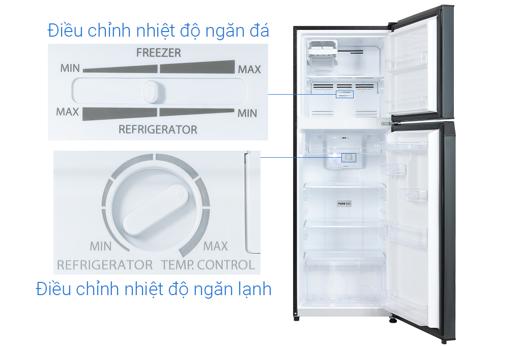 Tủ lạnh Toshiba Inverter 233 lít GR-RT303WE-PMV(52) Màu Xám