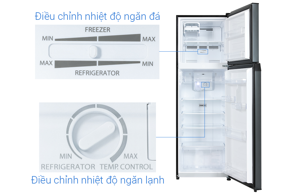 Tủ lạnh Toshiba Inverter 253 lít GR-RT329WE-PMV(52) Màu Xám