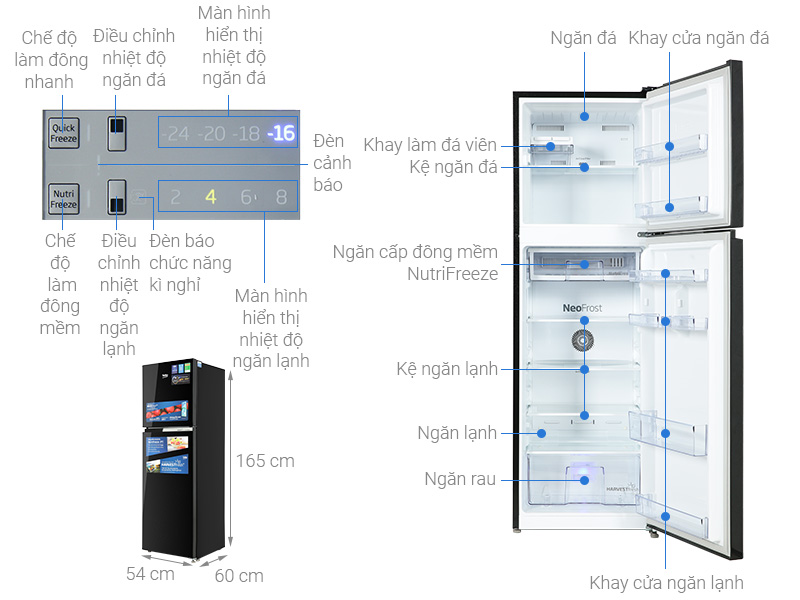 Tủ lạnh Beko Inverter 250 lít RDNT271I50VHFSU