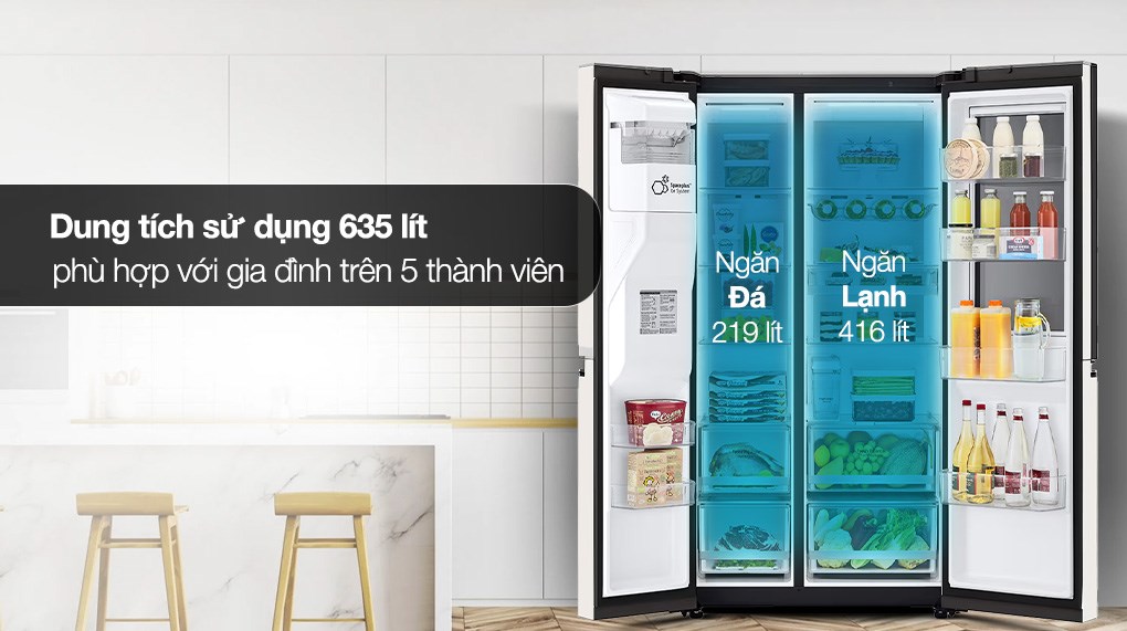 Tủ lạnh LG Inverter 635 lít Side By Side InstaView Door-in-Door GR-X257BG