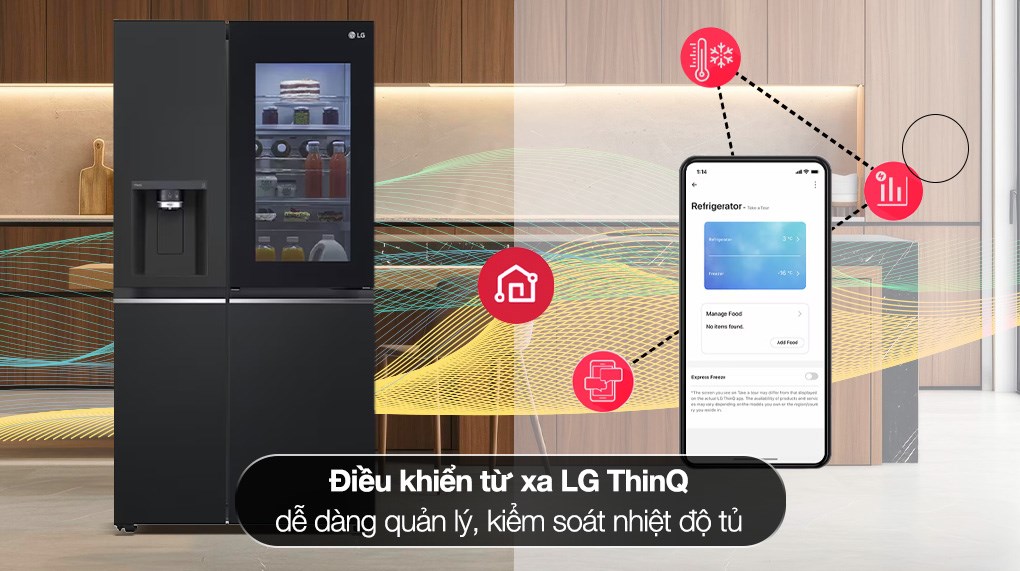 Tủ lạnh LG Inverter 635 Lít Side By Side InstaView Door-in-Door GR-X257BL