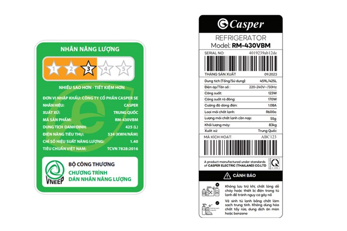 Tủ lạnh Casper Inverter 425 lít Multi door RM-430VBM Màu Đen