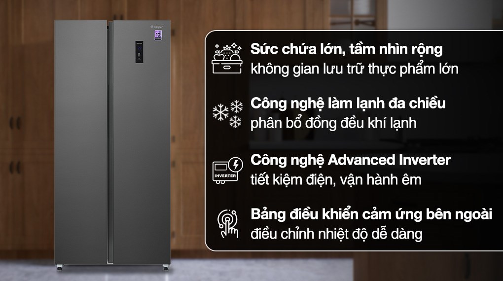 Tủ lạnh Casper Inverter 458 lít Side By Side RS-460PG - 2