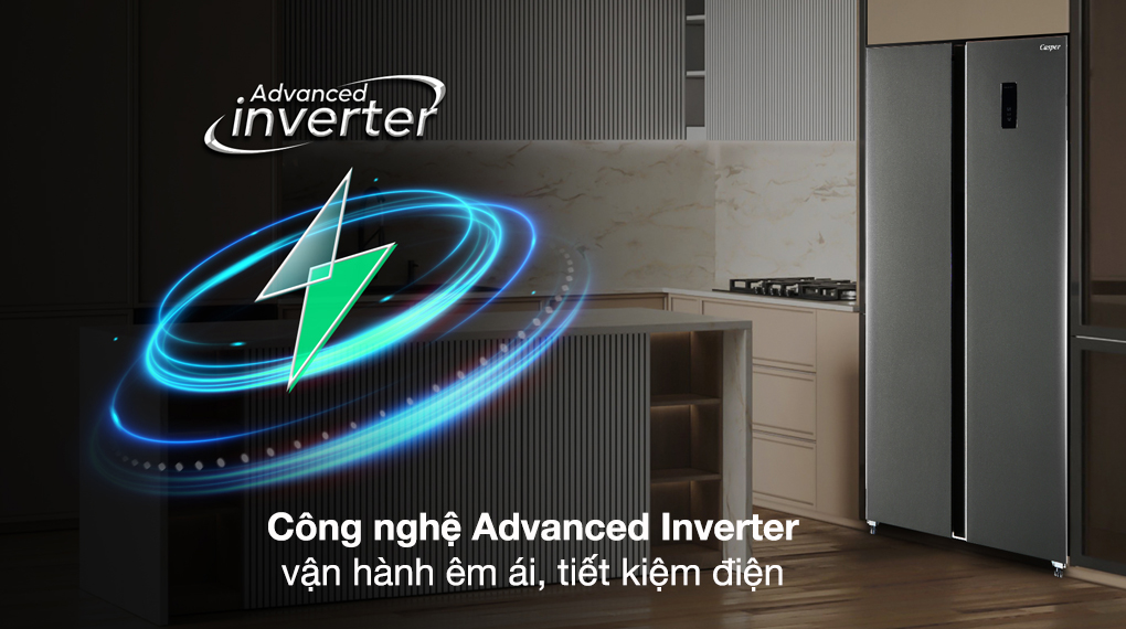 Tủ lạnh Casper Inverter 458 lít Side By Side RS-460PG - Công nghệ tiết kiệm điện