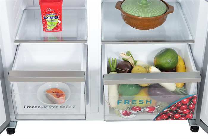 Tủ lạnh Casper Inverter 458 lít Side By Side RS-460PG Màu Đen - Xám