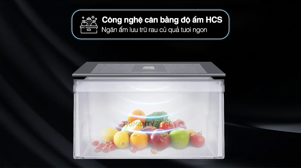 Tủ lạnh Aqua Inverter 646 lít AQR-S682XA(SLB) - Cân bằng độ ẩm HCS