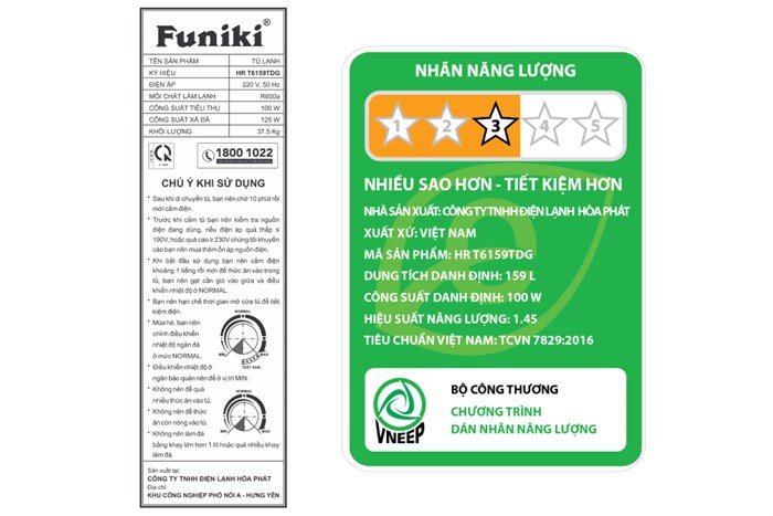Tủ lạnh Funiki 159 lít HR T6159TDG