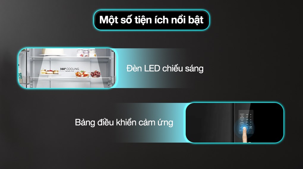 Tủ lạnh Aqua Inverter 469 lít Multi Door AQR-M536XA(GB)