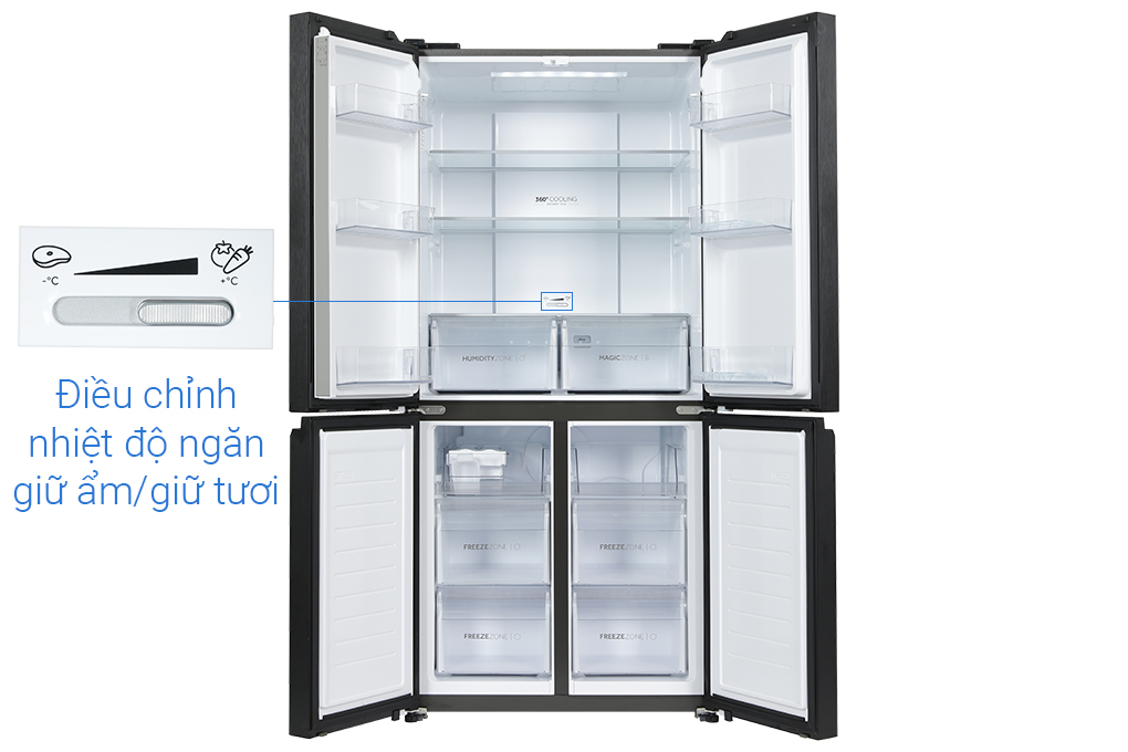 Tủ lạnh Aqua Inverter 469 lít Multi Door AQR-M536XA(GB) Màu Đen