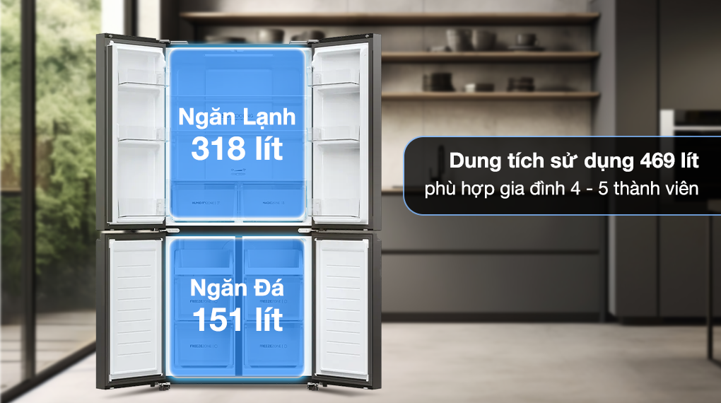 Tủ lạnh Aqua Inverter 469 lít Multi Door AQR-M536XA(SL)