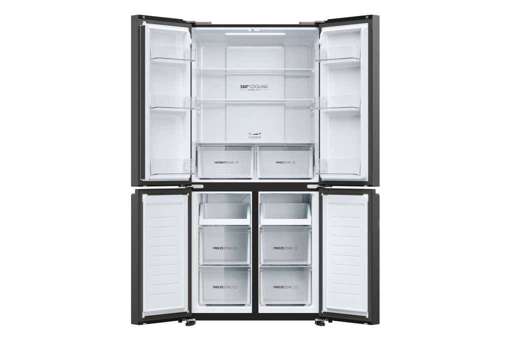 Tủ lạnh Aqua Inverter 469 lít Multi Door AQR-M536XA(SL) Màu Đen - Xám