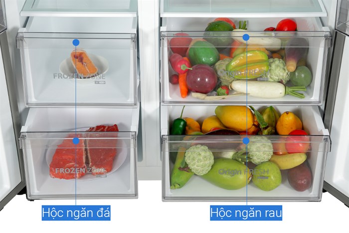 Tủ lạnh Toshiba Inverter 568 lít Side By Side GR-RS755WIA-PGV(22)-XK Màu Đen