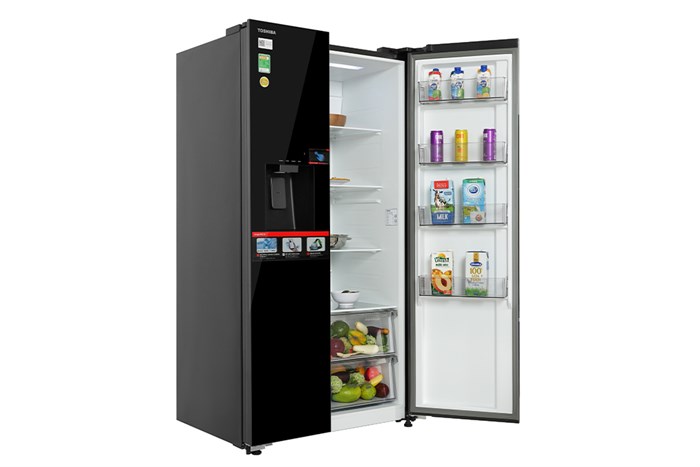 Tủ lạnh Toshiba Inverter 568 lít Side By Side GR-RS755WIA-PGV(22)-XK Màu Đen