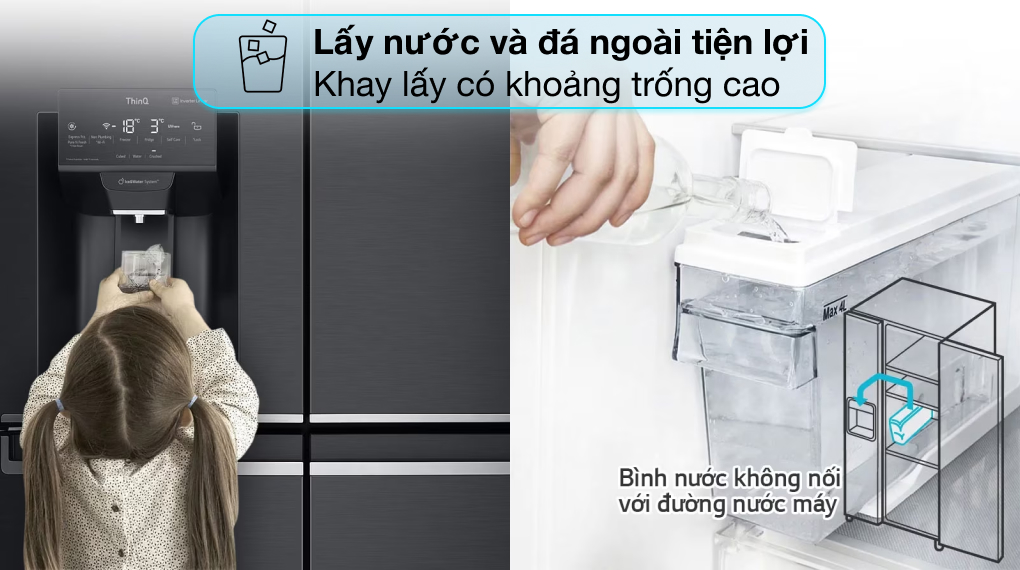 Tủ lạnh LG Inverter 494 lít Multi Door GR-D22MBI - Tiện ích