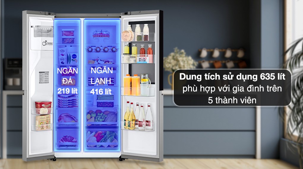 Tủ lạnh LG Inverter 635 lít Side By Side InstaView GR-G257SV