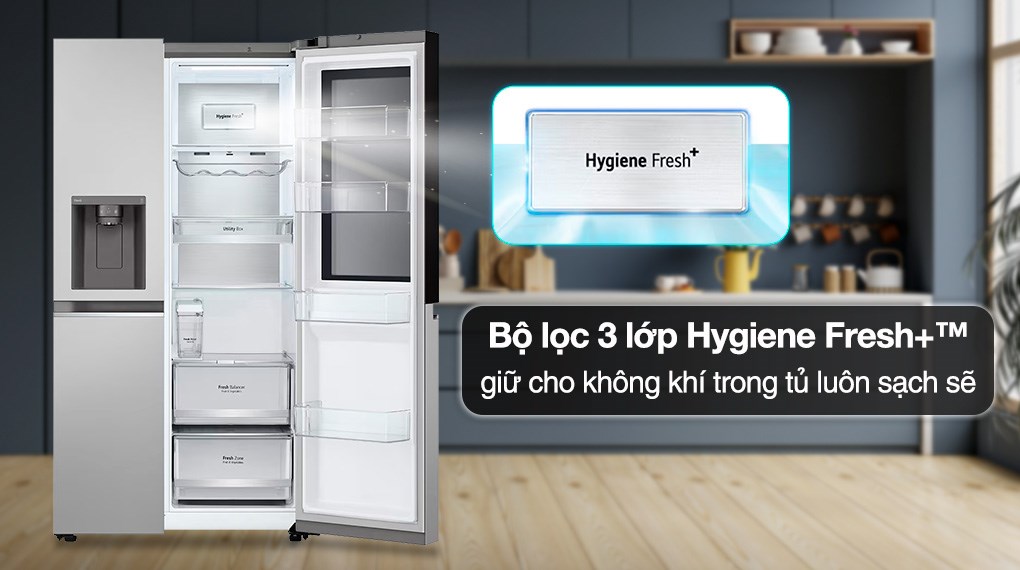 Tủ lạnh LG Inverter 635 lít Side By Side InstaView GR-G257SV