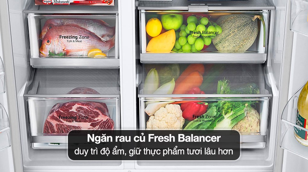 Tủ lạnh LG Inverter 635 lít Side By Side InstaView GR-G257SV