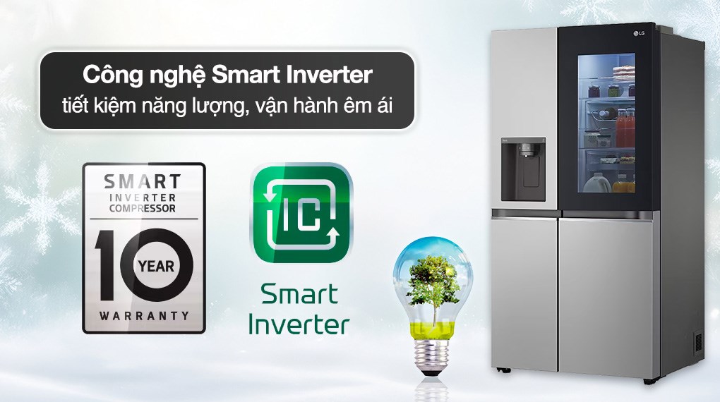 Tủ lạnh LG Inverter 635 lít Side By Side InstaView GR-G257SV