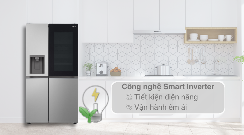 Công nghệ tiết kiệm điện - Tủ lạnh LG Inverter 635 lít Side By Side InstaView Door-in-Door GR-G257SV